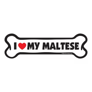 I Love My Maltese Large Bone Magnet
