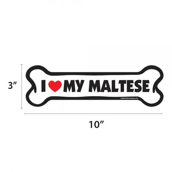 I Love My Maltese Large Bone Magnet - Image 2