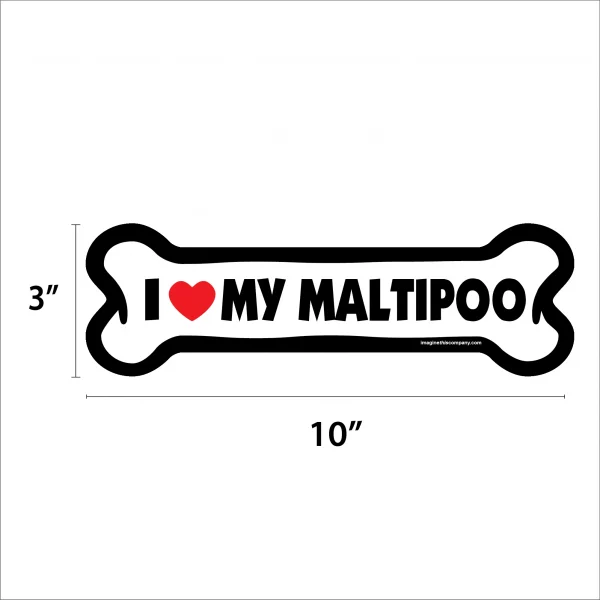I Love My Maltipoo Large Bone Magnet - Image 2
