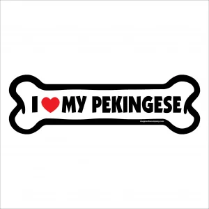 I Love My Pekingese Large Bone Magnet