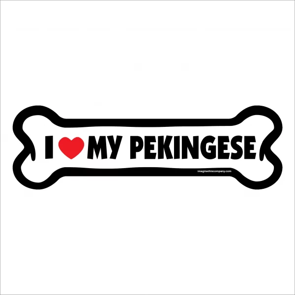 I Love My Pekingese Large Bone Magnet