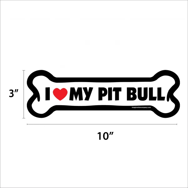 I Love My Pit Bull Large Bone Magnet - Image 2