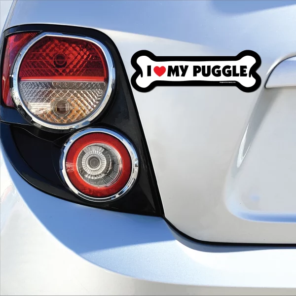 I Love My Puggle Large Bone Magnet - Image 3