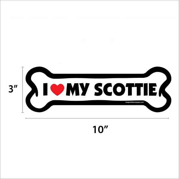 I Love My Scottie Large Bone Magnet - Image 2