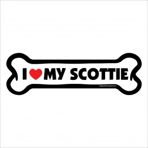 I Love My Scottie Large Bone Magnet