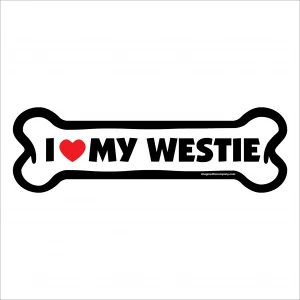 I Love My Westie Large Bone Magnet