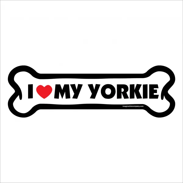 I Love My Yorkie Large Bone Magnet
