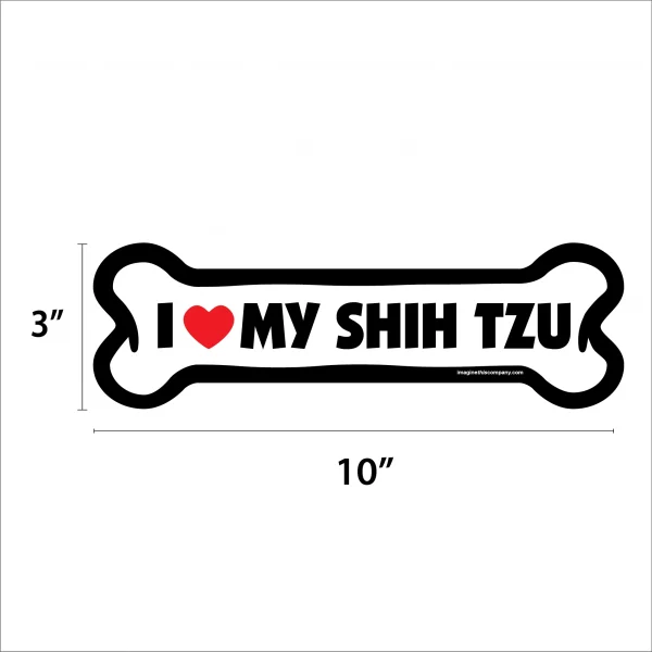 I Love My Shih Tzu Large Bone Magnet - Image 2