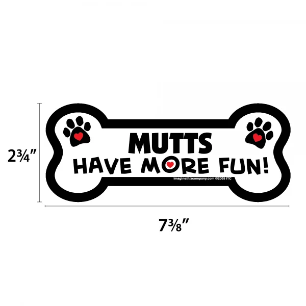 Mutts Have More Fun Bone Magnet - Image 2