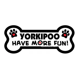 Yorkiepoos Have More Fun Bone Magnet