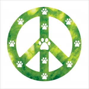 Green Peace Sign Magnet