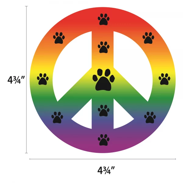 Rainbow Pride Peace Sign Magnet - Image 2