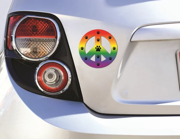 Rainbow Pride Peace Sign Magnet - Image 3