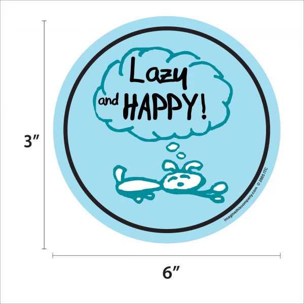 Lazy and Happy Circle Magnet - Image 2