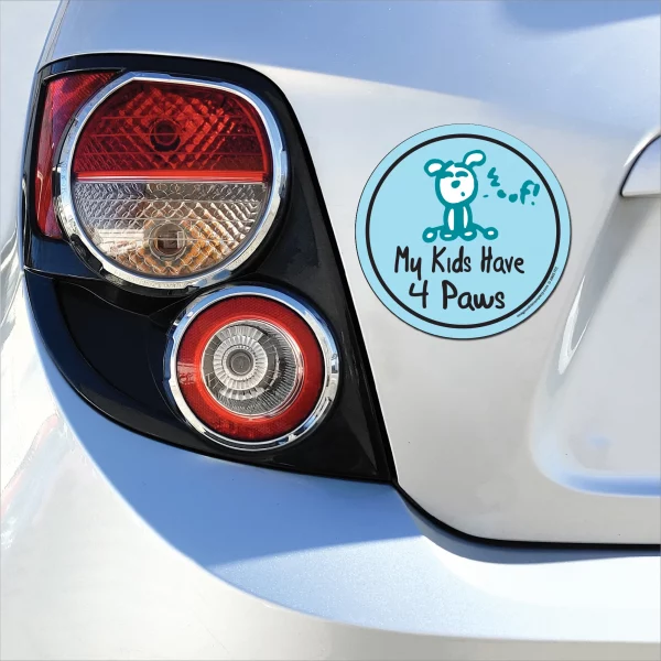 My Kids Have 4 Paws Circle Magnet - Image 3