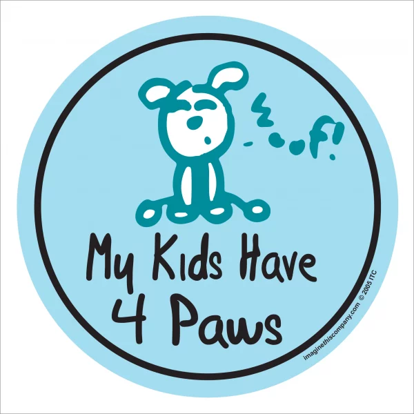 My Kids Have 4 Paws Circle Magnet