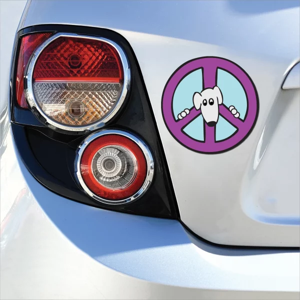 Peace Dog Purple and Blue Peace Sign Magnet - Image 3
