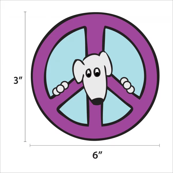 Peace Dog Purple and Blue Peace Sign Magnet - Image 2