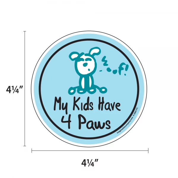 My Kids Have 4 Paws (Happy Dog) 2 Pack Window Decals - Image 2