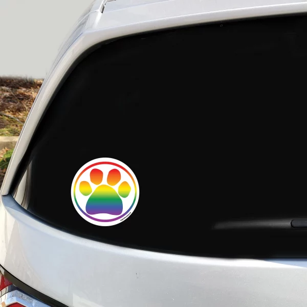 Rainbow Pride Paw 2 Pack Window Decals - Image 3