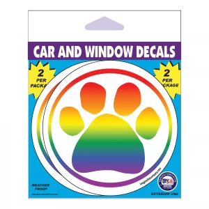 Rainbow Pride Paw 2 Pack Window Decals