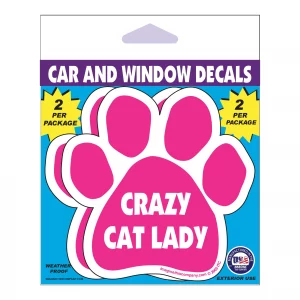 Crazy Cat Lady 2 Pack Window Decals