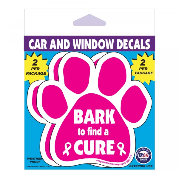 Bark To Find a Cure 2 Pack Window Decals