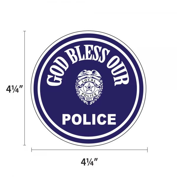 God Bless Police 2 Pack Window Decals - Image 2
