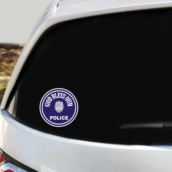 God Bless Police 2 Pack Window Decals - Image 3