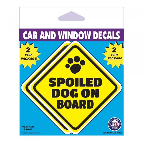Caution: Spoiled Dog On Board 2 Pack Window Decals