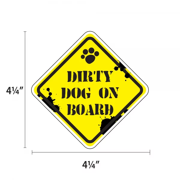 Caution: Dirty Dog On Board 2 Pack Window Decals - Image 2