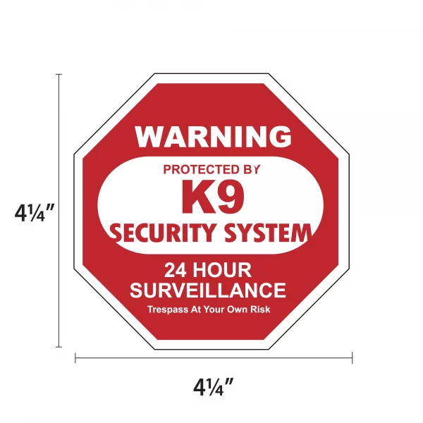 K9 Security System (Red) 2 Pack Window Decals - Image 2