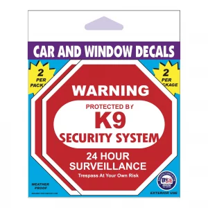 K9 Security System (Red) 2 Pack Window Decals