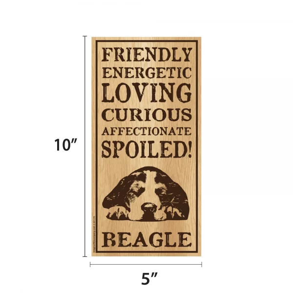 Spoiled Beagle Vertical Wood Sign - Image 2