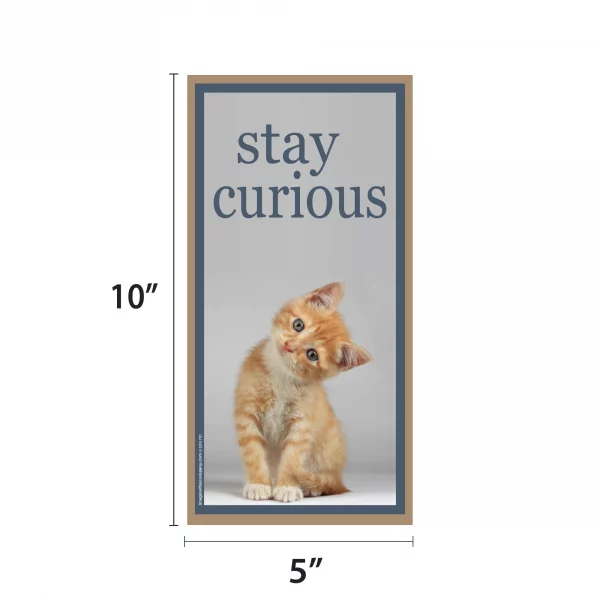 Stay Curious Vertical Wood Sign - Image 2
