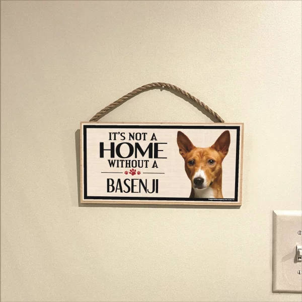 It's Not A Home Without A Basenji Wood Sign - Image 3