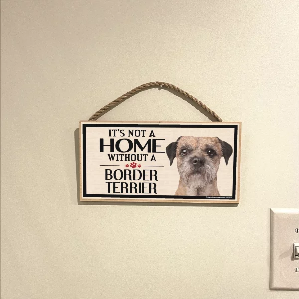 It's Not A Home Without A Border Terrier Wood Sign - Image 3