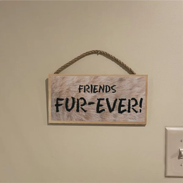Furry Fur Kids Live Here Wood Sign - Image 3