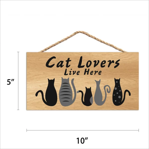 Cat Lovers Live here Wood Sign - Image 2