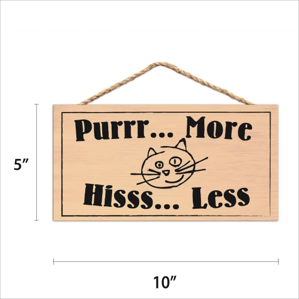 Purr More Hiss Less Wood Sign - Image 2