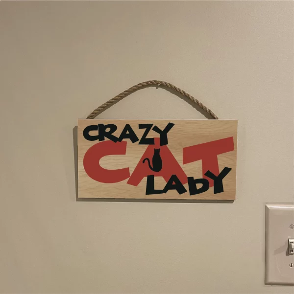 Crazy Cat Lady Wood Sign - Image 3