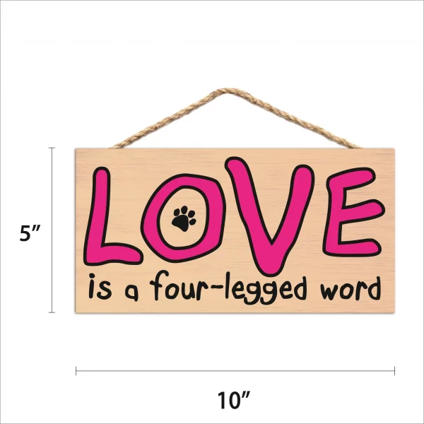 Love is a Four Legged Word Wood Sign - Image 2