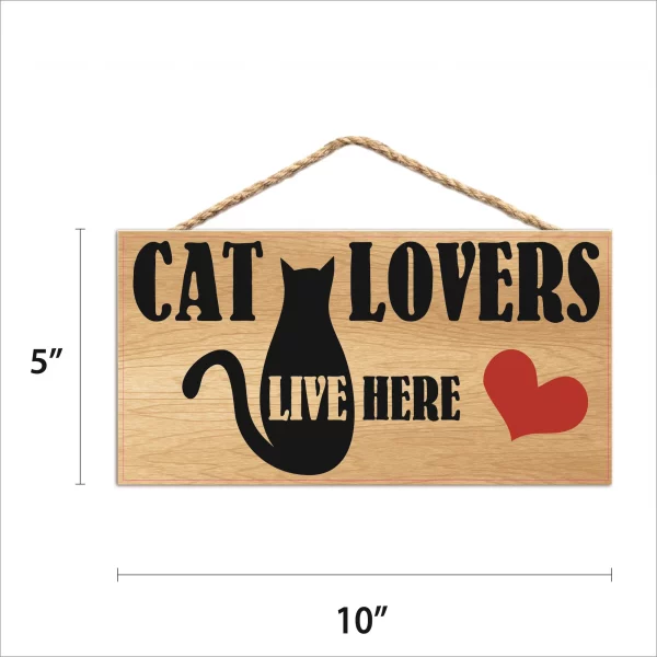 Cat Lovers Heart Wood Sign - Image 2