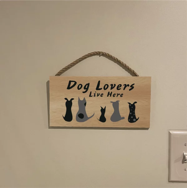 Dog Lovers Heart Wood Sign - Image 3