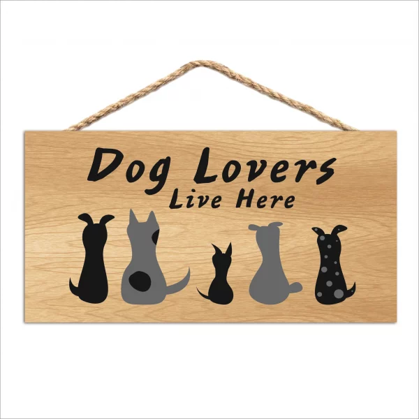 Dog Lovers Heart Wood Sign