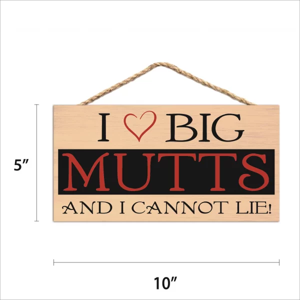 I Love Big Mutts Wood Sign - Image 2