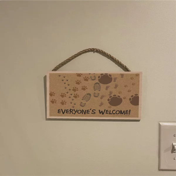 Everyone's Welcome Wood Sign - Image 3