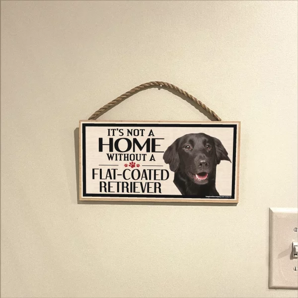 It's Not A Home Without A Flat Coated Retreiver Wood Sign - Image 3
