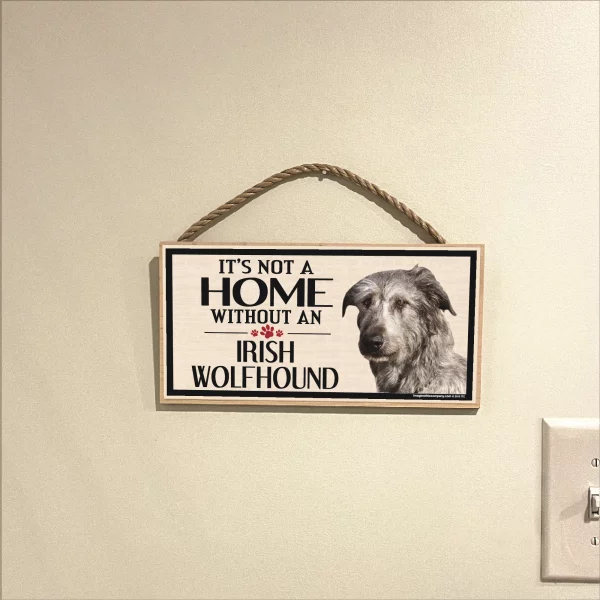 It's Not A Home Without An Irish Wolfhound Wood Sign - Image 3