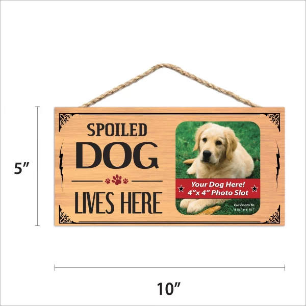 Spoiled Dog Lives Here Wood Sign Picture Frame - Image 2